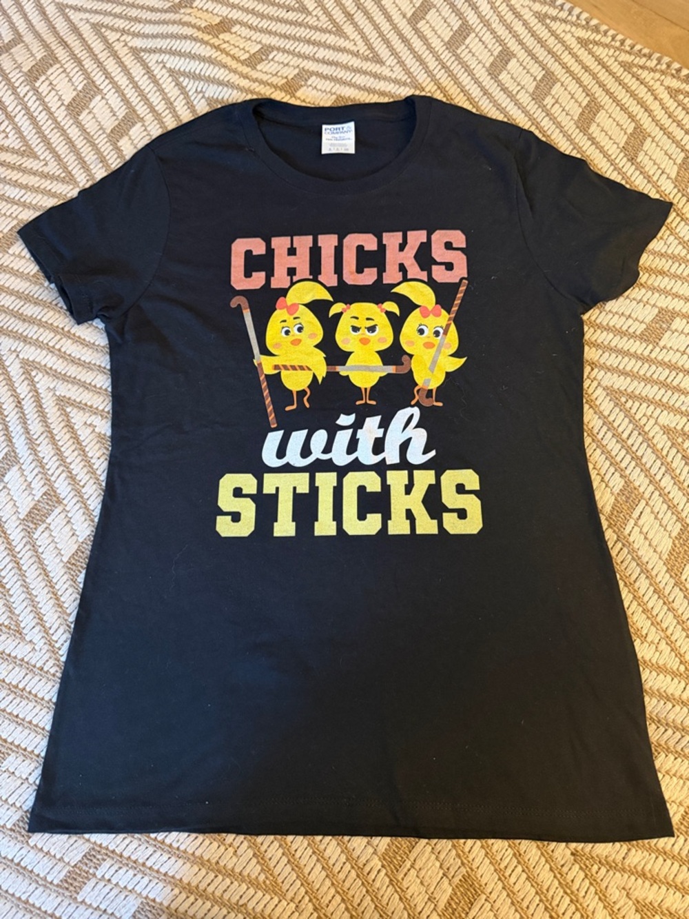 Girl’s Chicks With Sticks' Firld Hockey Graphic Tee